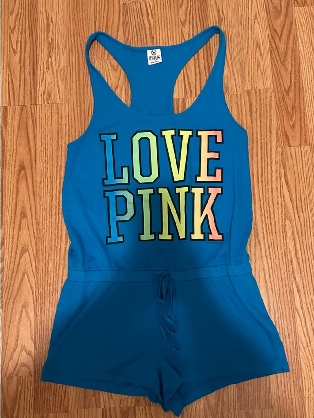 VS Pink Vintage Blue Rainbow Ombre Romper M